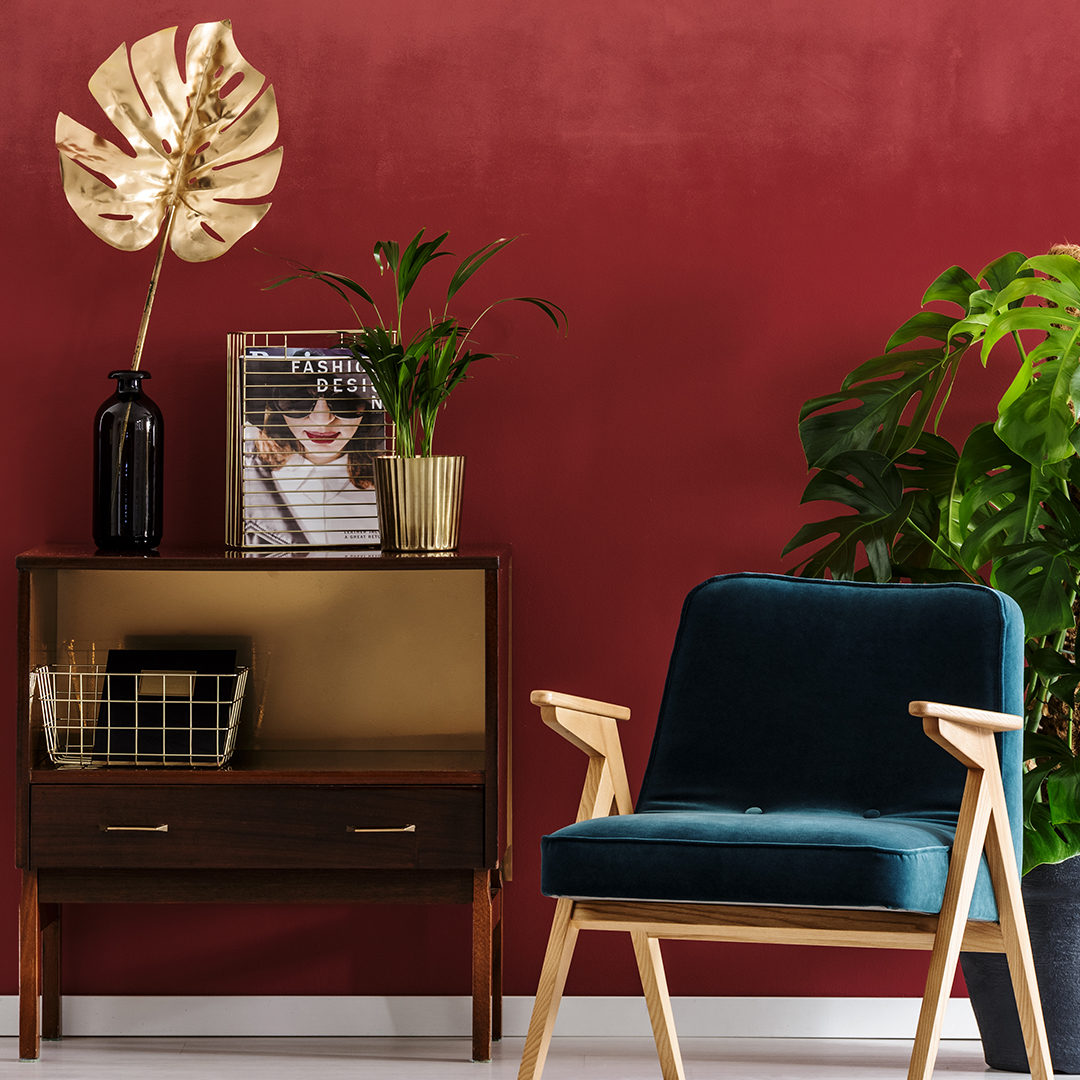 Room with a red wall