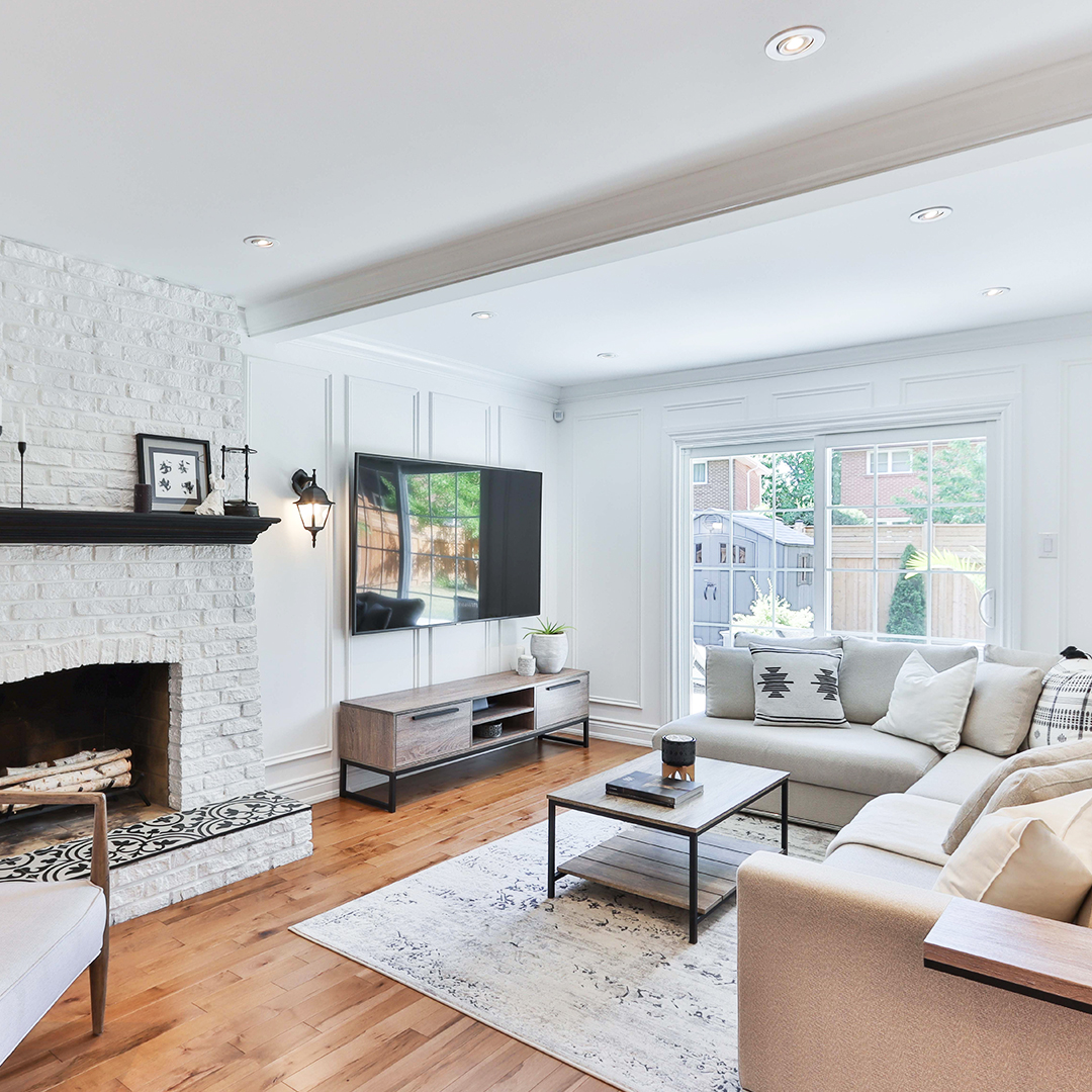 Living room with neutral colors